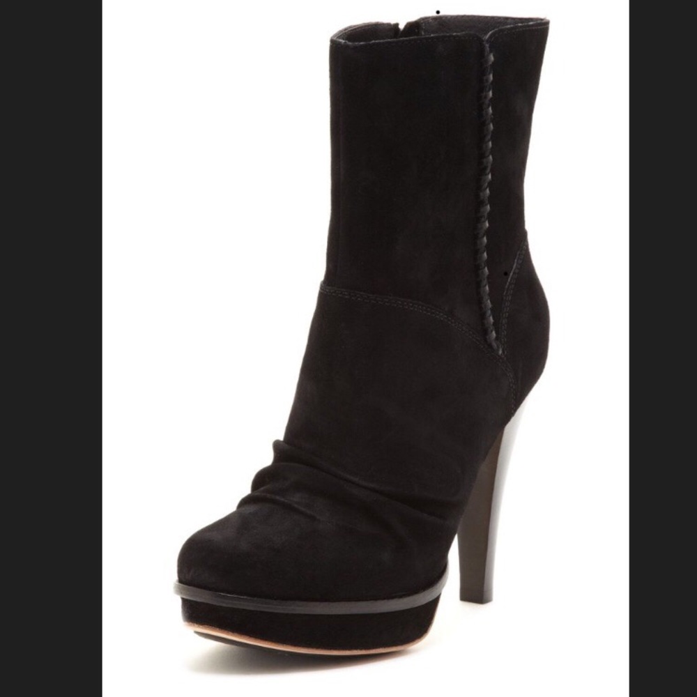 UGG Bianca Platform Booties Black High Heels LN
